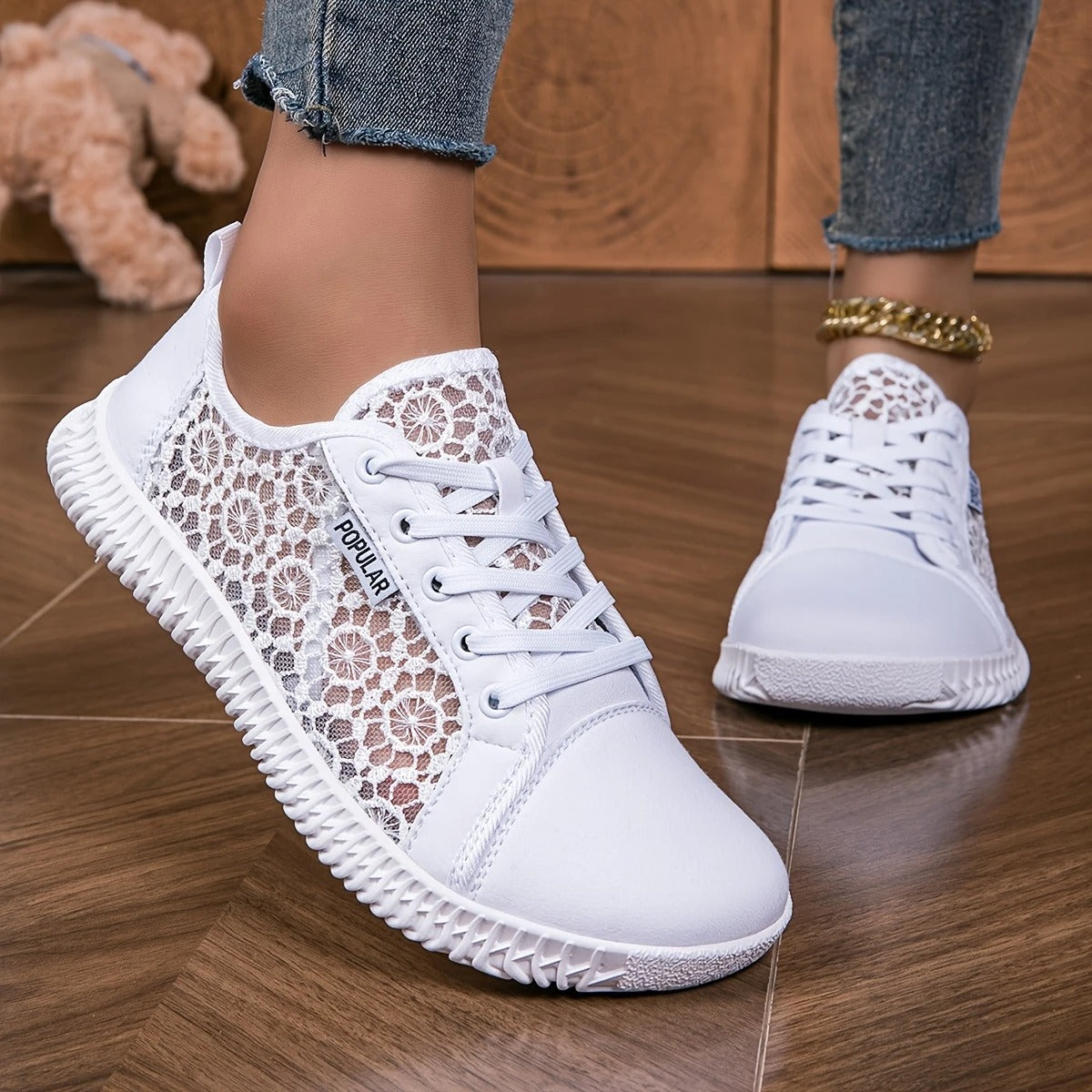 Atmungsaktive Slip-On Loafer aus Mesh für Damen