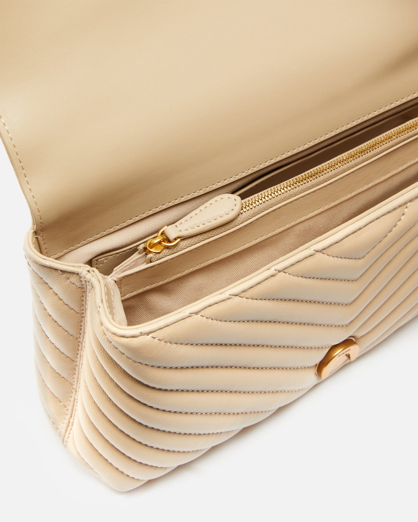 Medium handbag Love Bag Puff Chevron in nappa leather