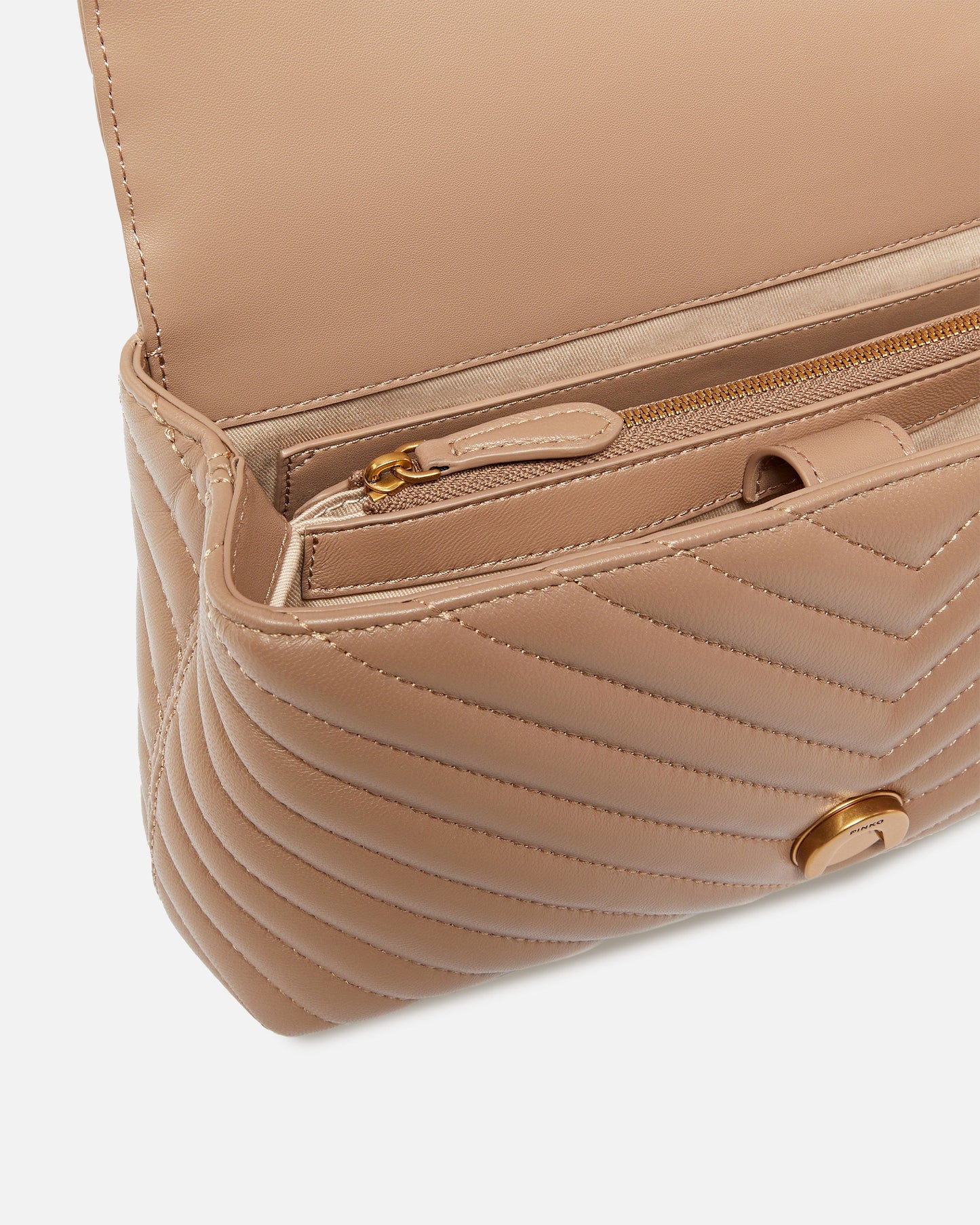 Medium handbag Love Bag Puff Chevron in nappa leather