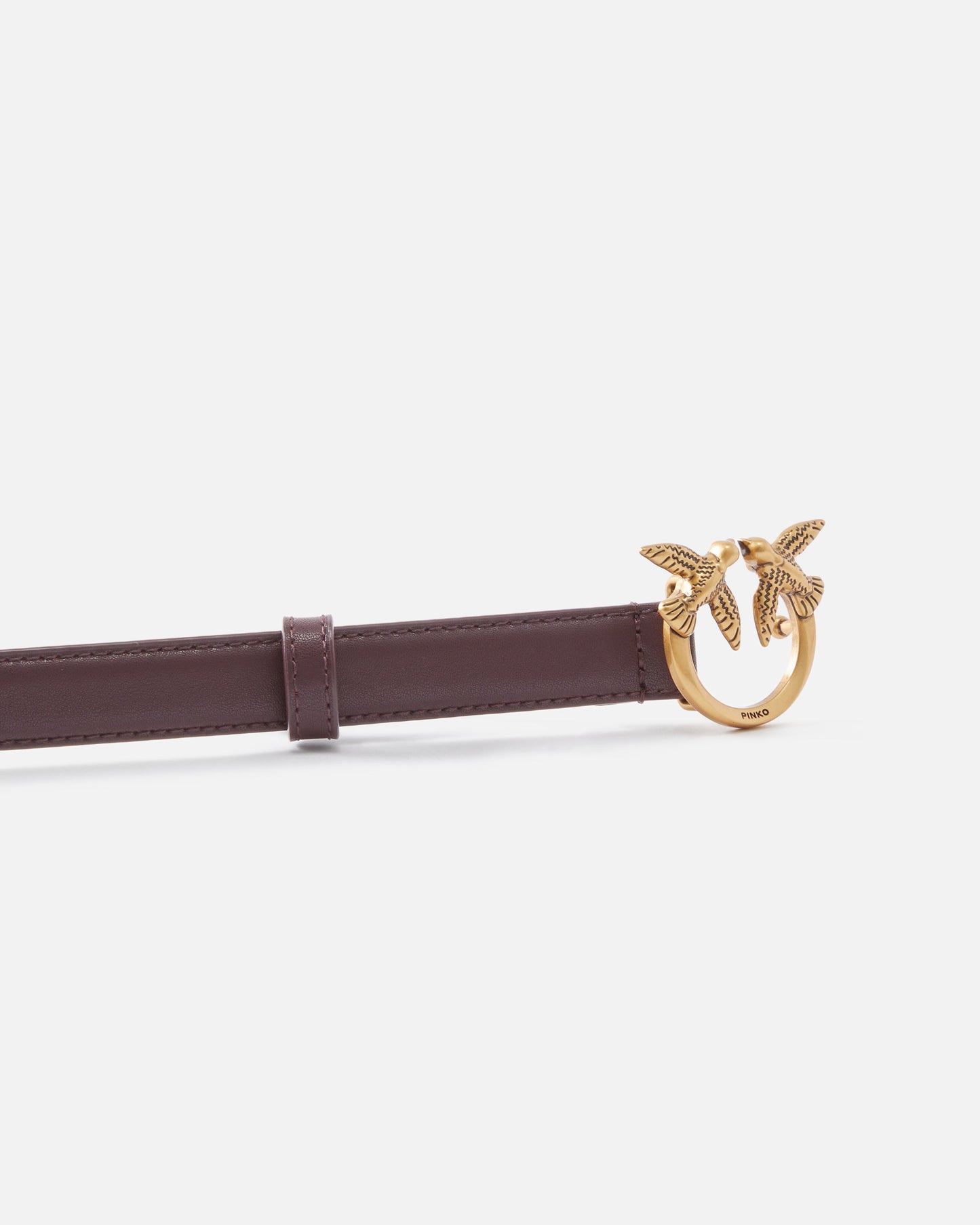 Love Birds thin leather belt 2cm