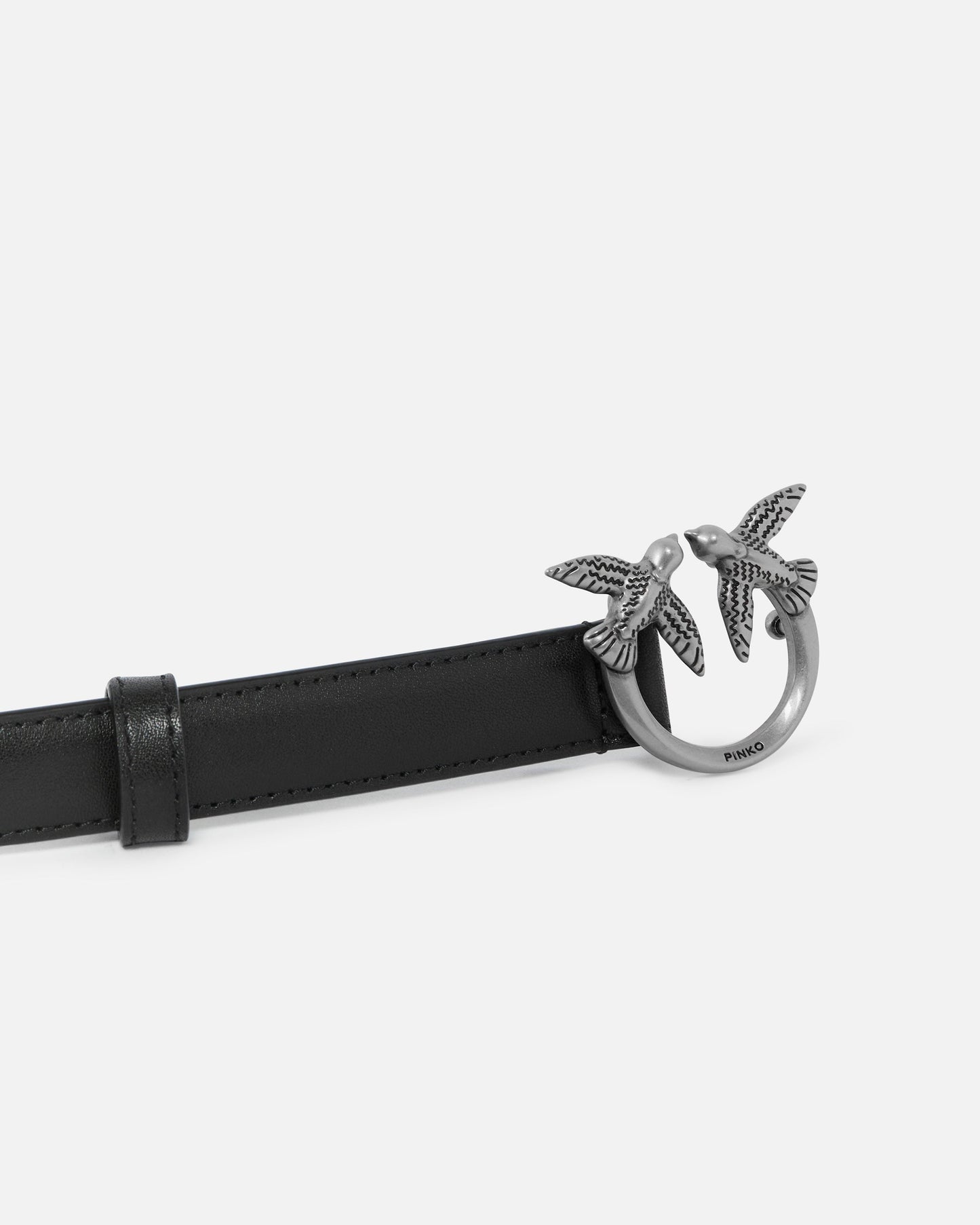 Love Birds thin leather belt 2cm