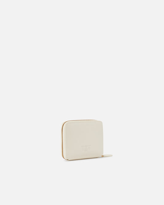 Square leather zip-around purse