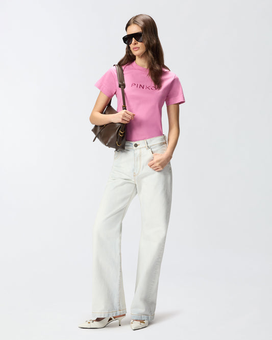 T-shirt with logo embroidery