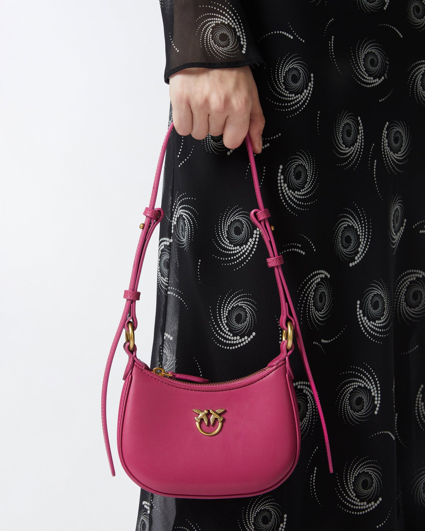 Half Moon baby leather shoulder bag
