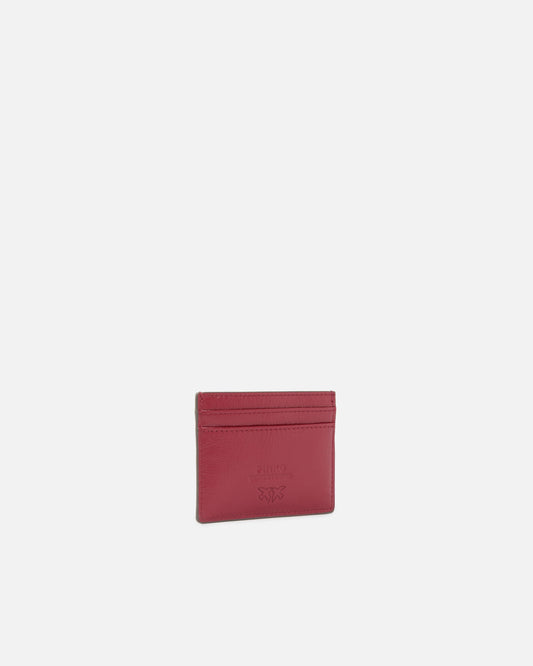 Card holder in shiny leather with logo