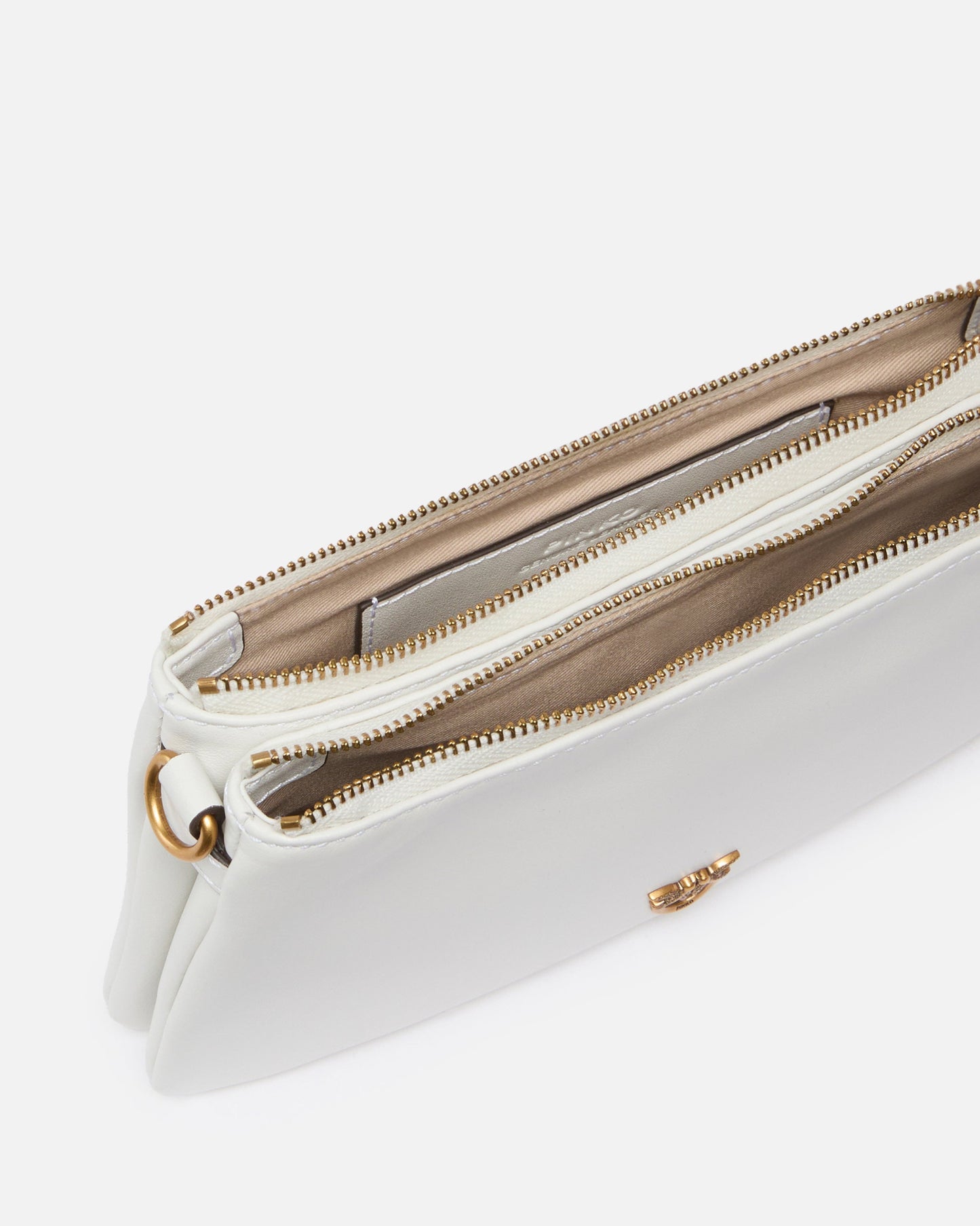 Leather Mini Double Bag with shoulder strap