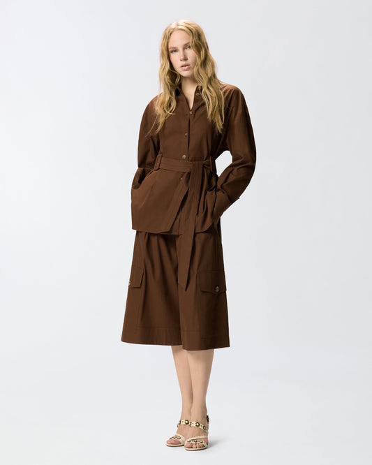 Cotton jacket with belt