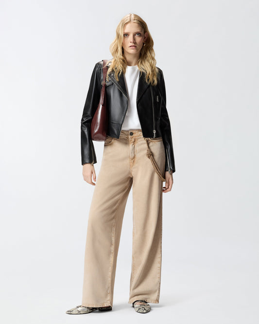 Biker-style jacket in nappa leather