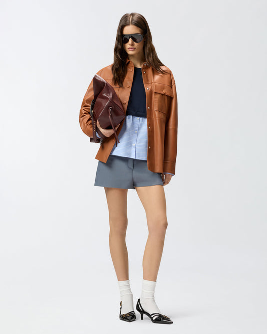Sweater with shirt insert