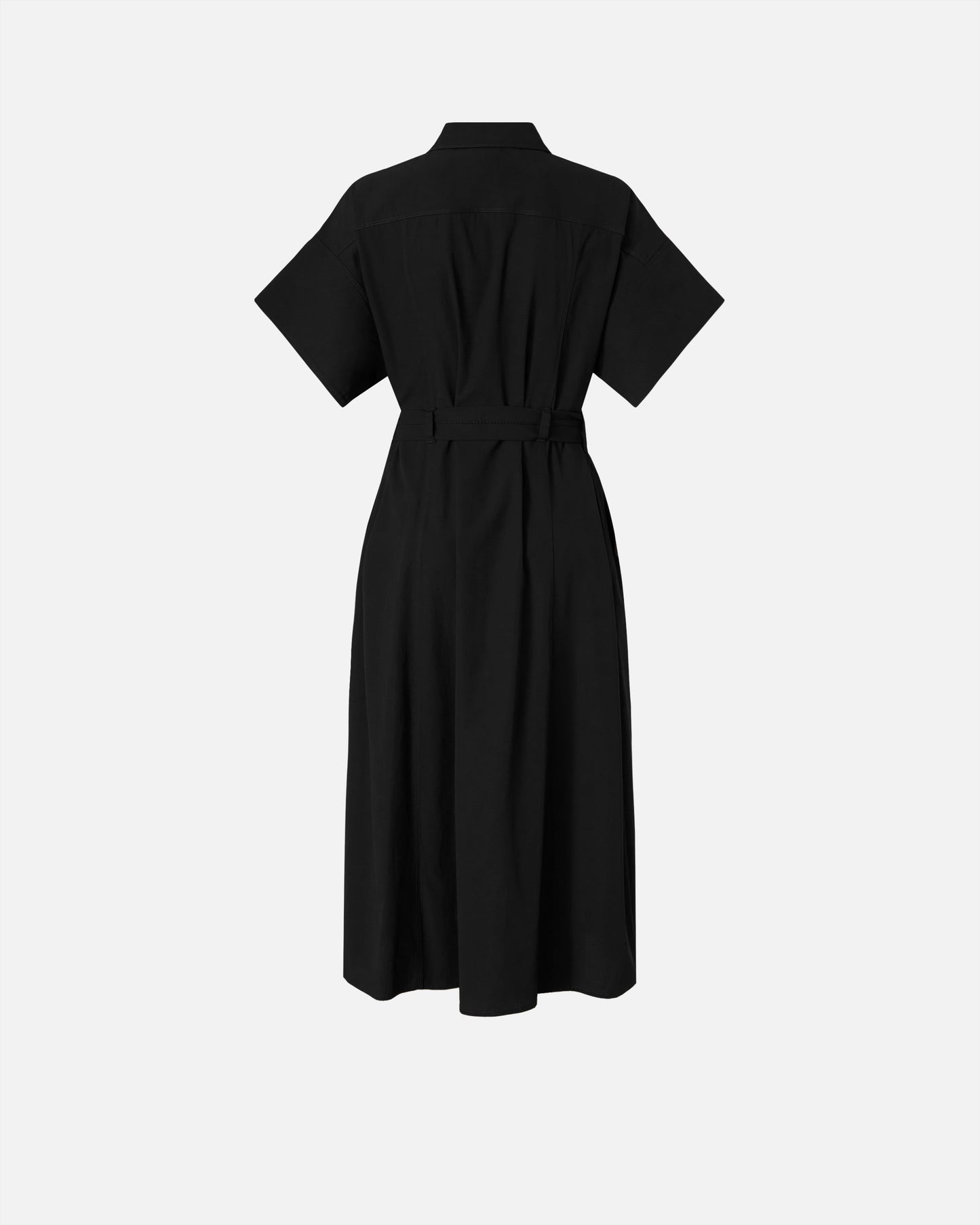 Midi shirt dress with belt