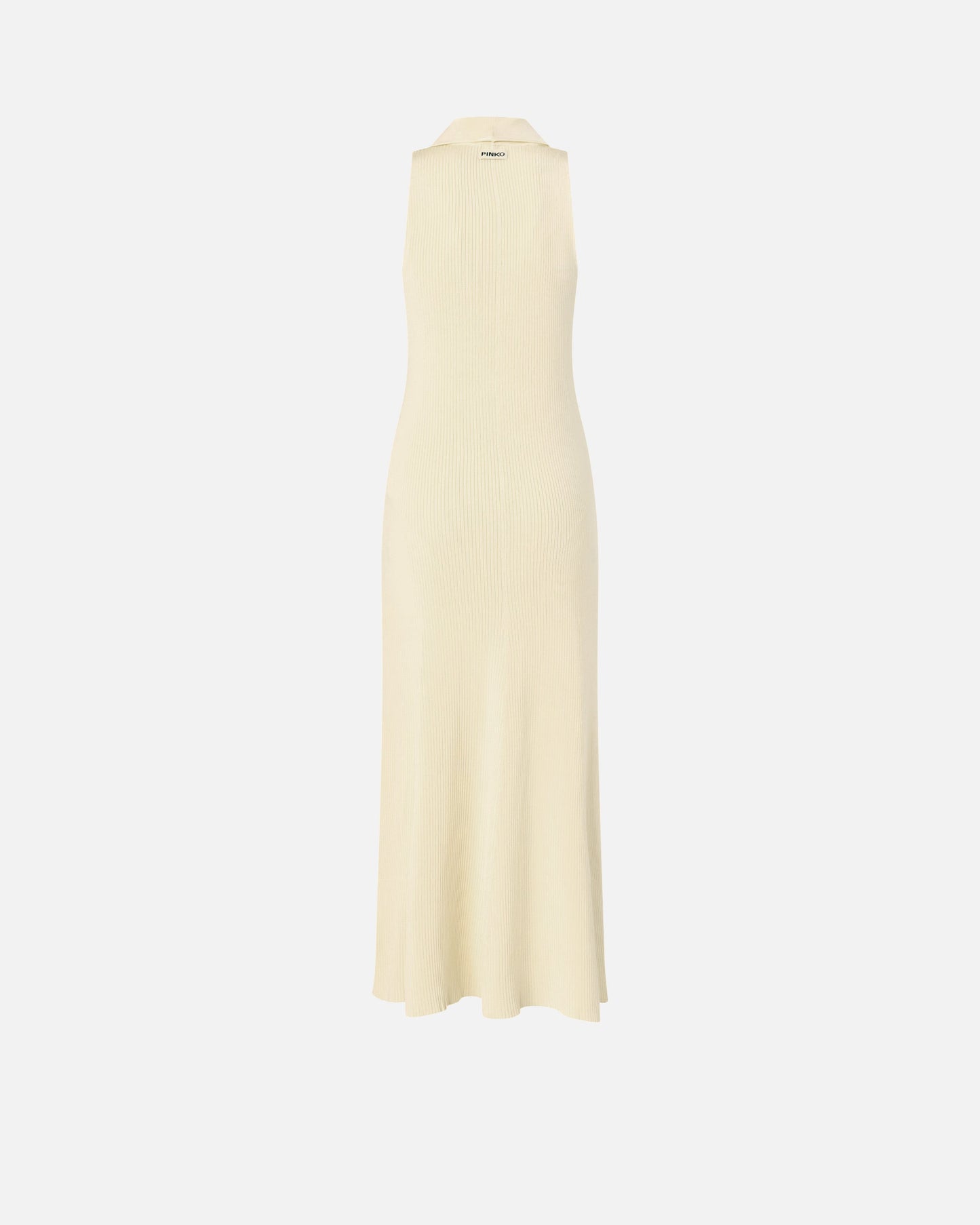 Long ribbed dress with bandana collar