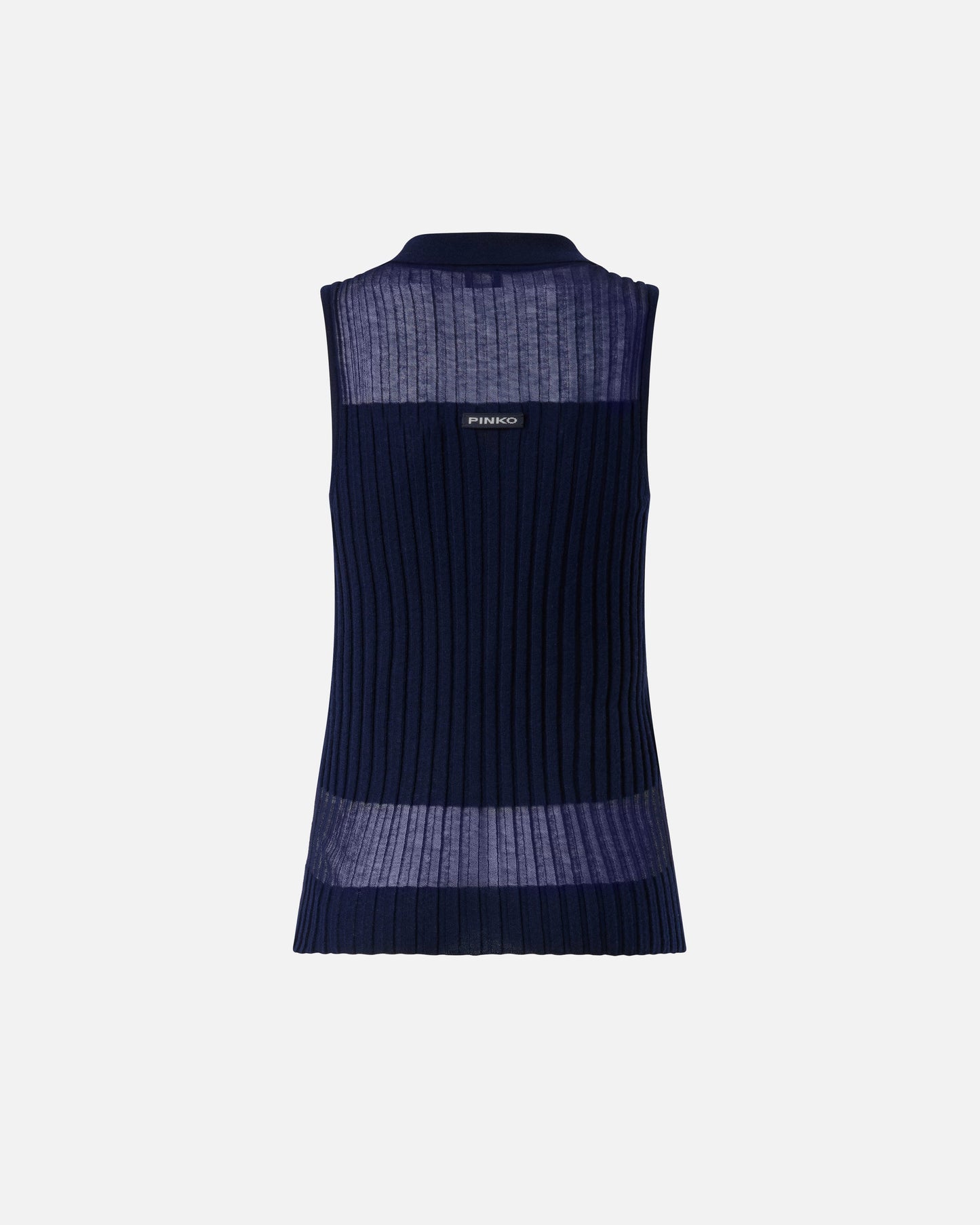 Ribbed polo vest top