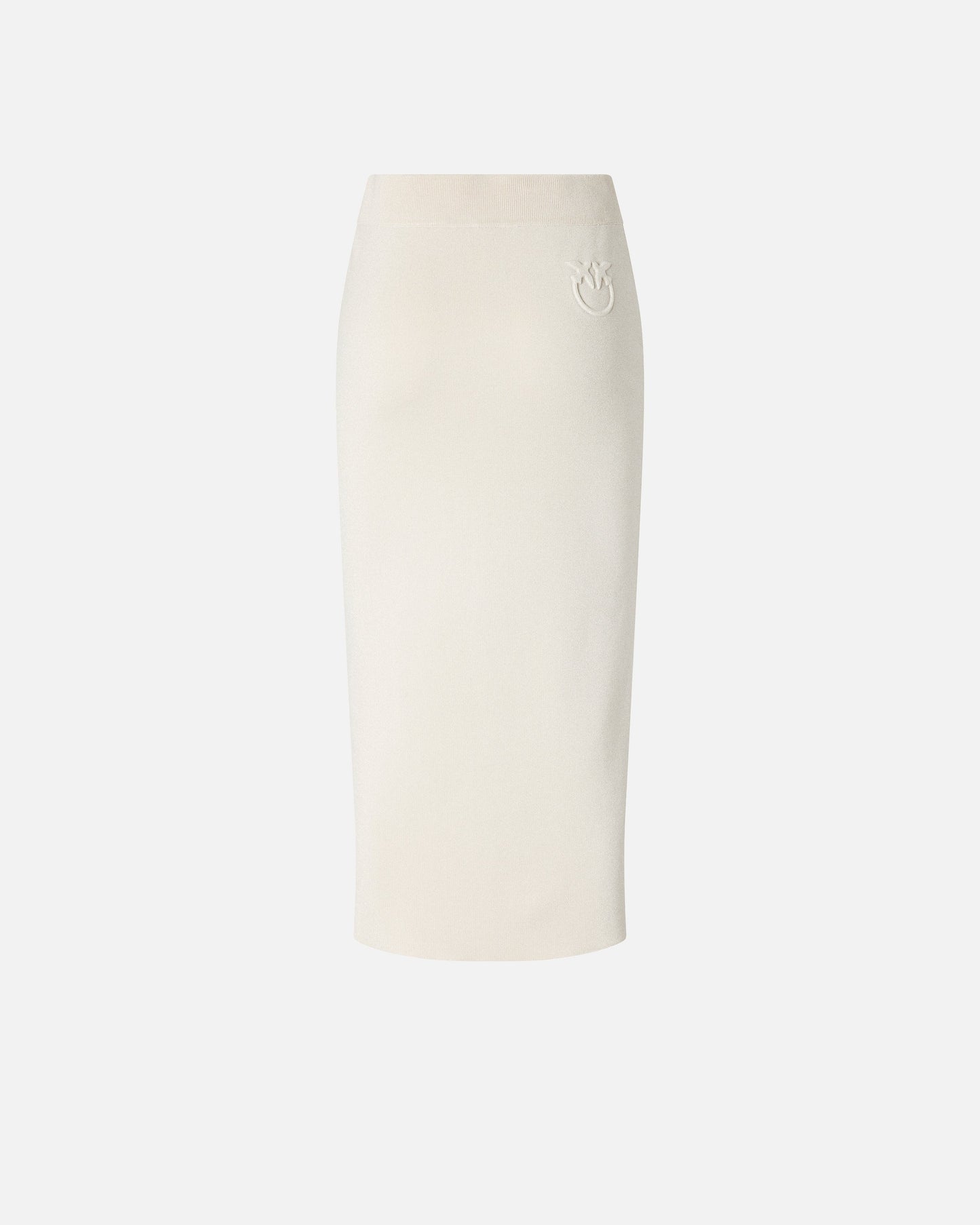 Slim-fitting midi skirt with contrasting bands
