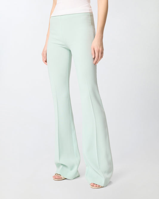 Flared trousers with pressed pleat detail