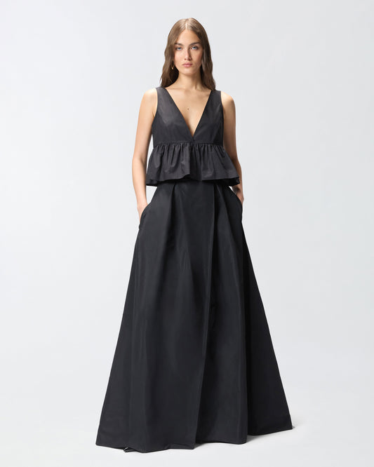 Crop top with ruffle and ties