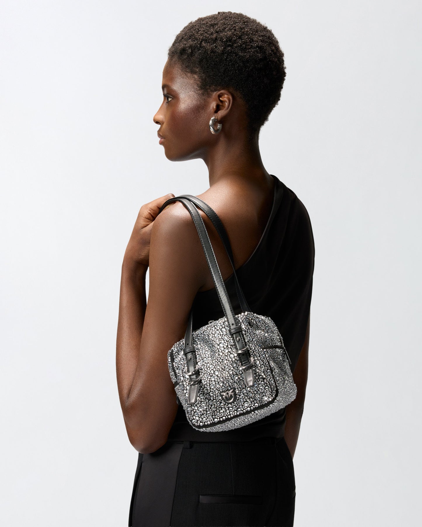 Cubic Bag fully rhinestoned crossbody bag