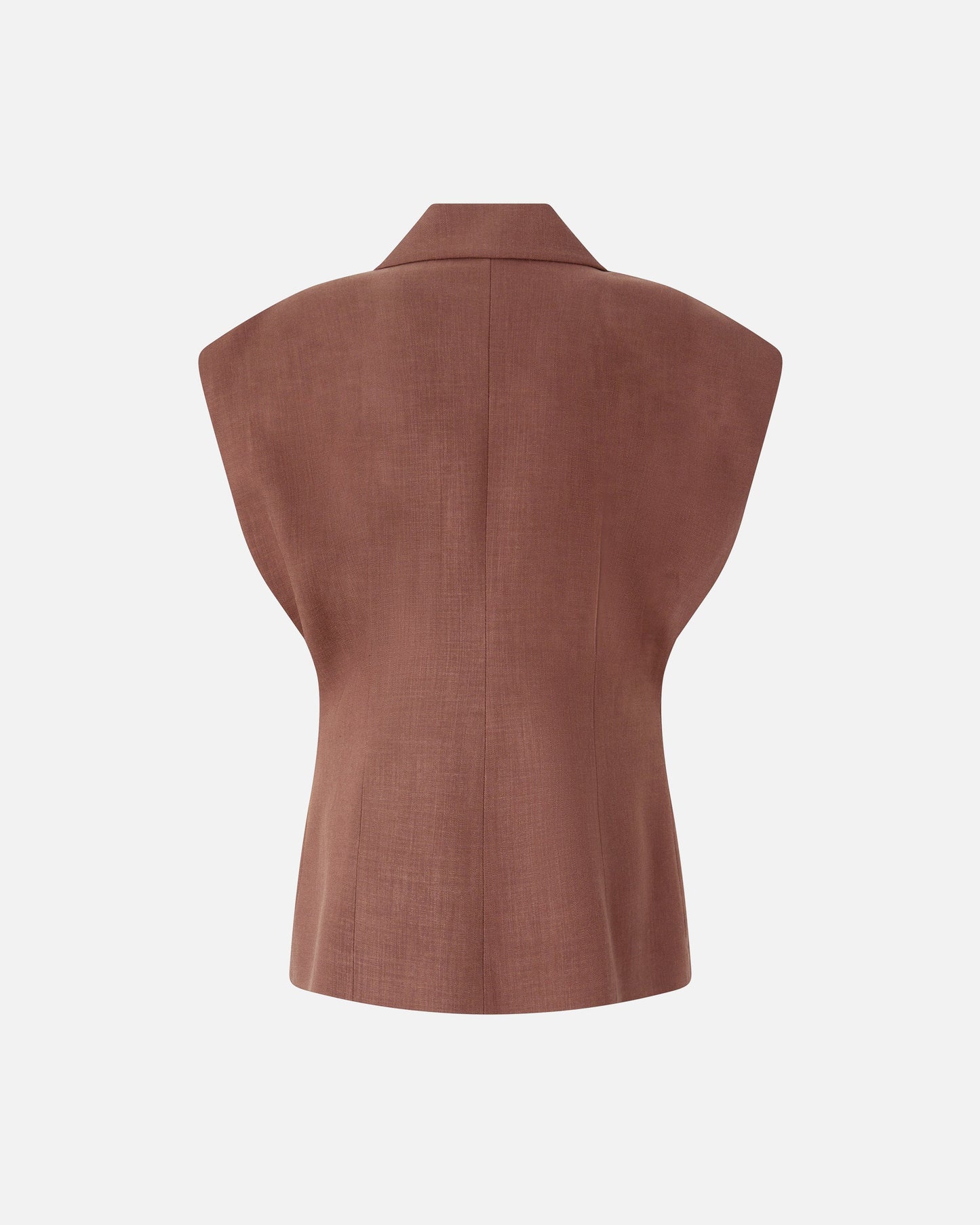 Sleeveless rustic-effect jacket