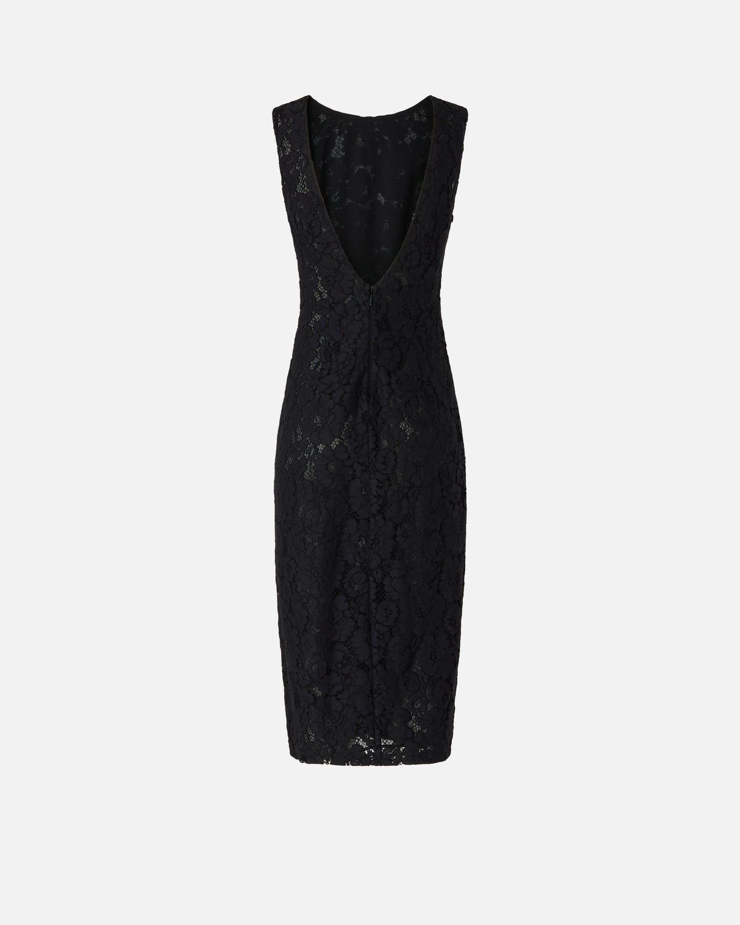 Floral lace dress with plunging rear neckline