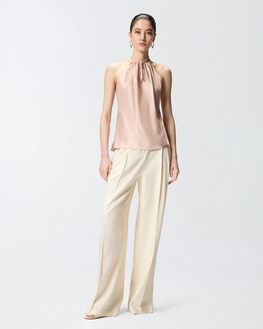 Top in satin with halterneck