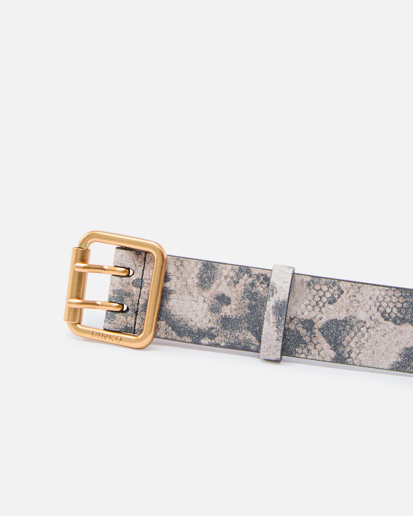 Belt with python print, 4 cm