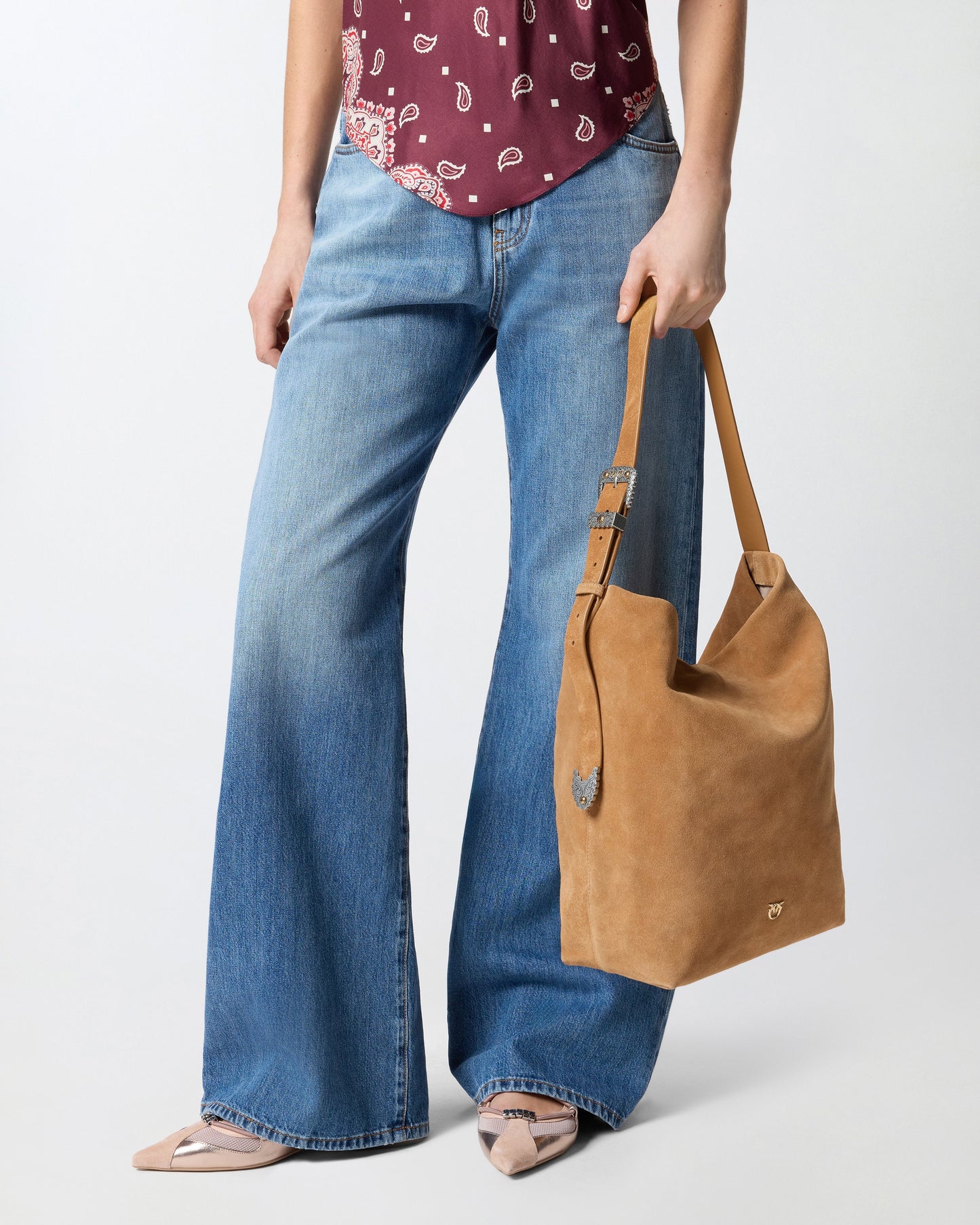 Bucket Big large crossbody bag in suede
