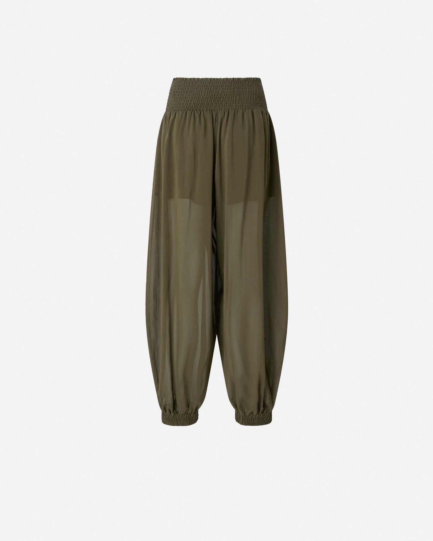 Semi-sheer balloon-fit trousers
