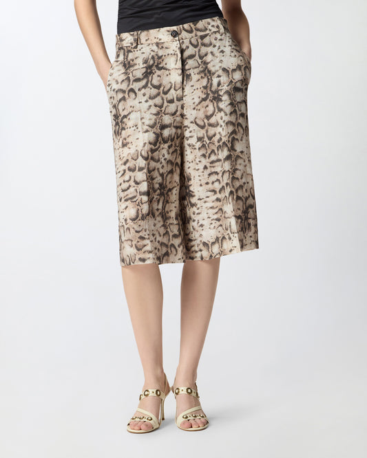 Bermuda shorts with snake print
