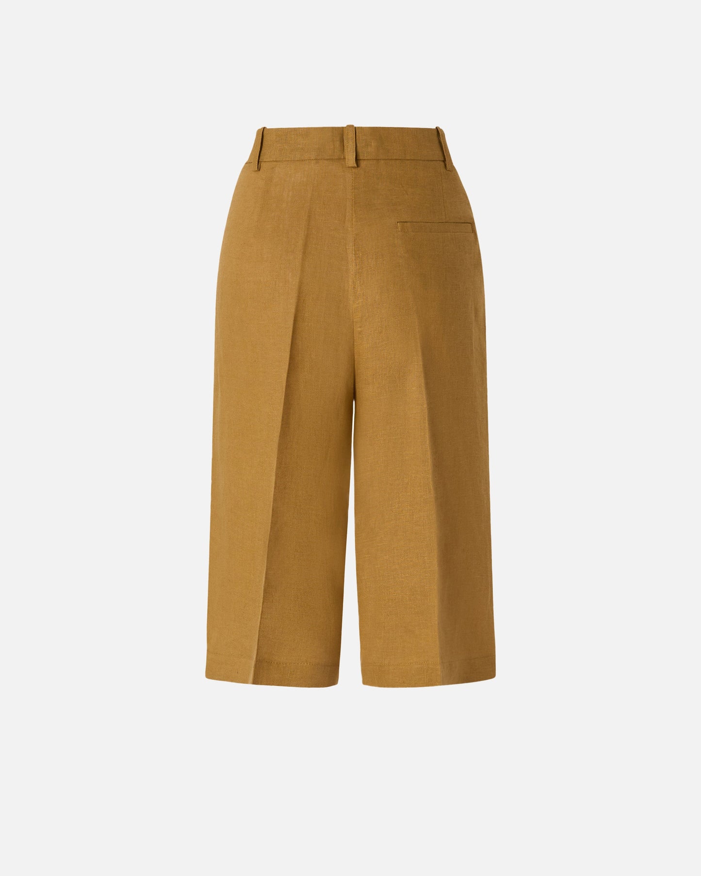 Linen Bermuda shorts with pressed pleat detail