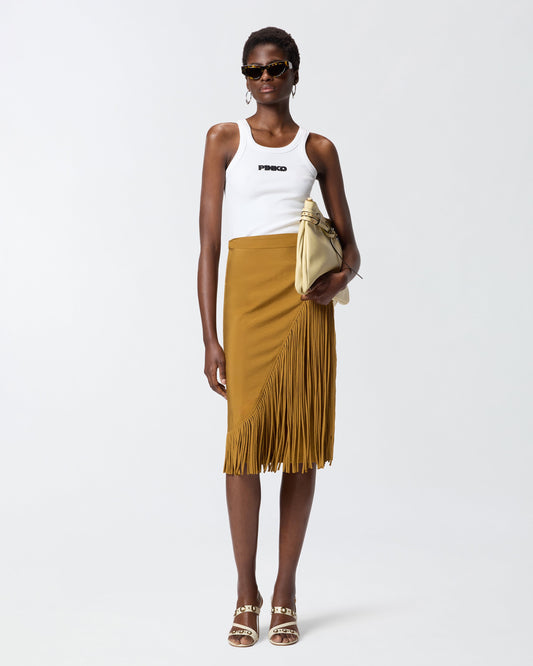 Ribbed vest top with logo 3D logo