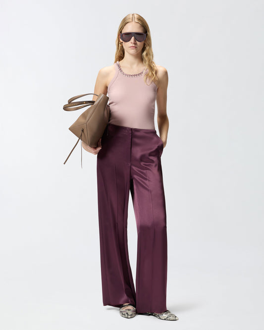 Ribbed top with bejewelled embellishment
