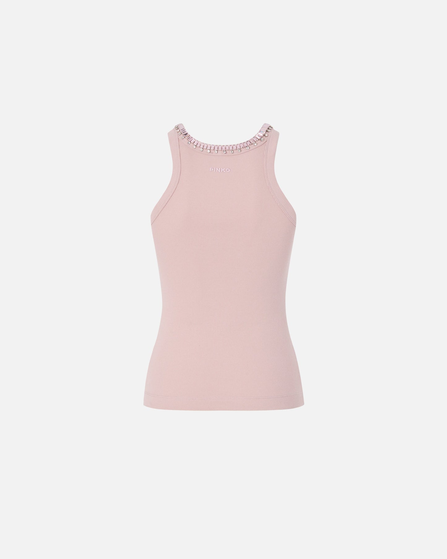 Ribbed top with bejewelled embellishment