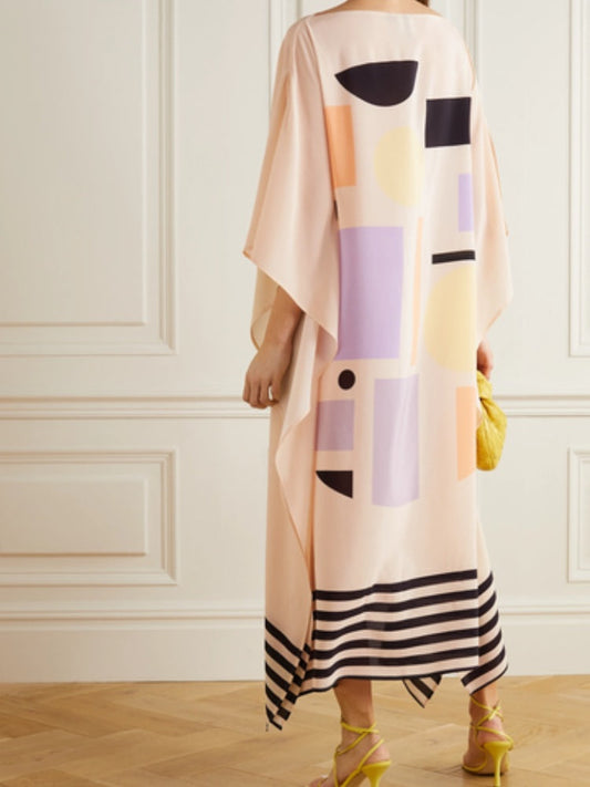 Pink Marshmallow Stripe Caftan