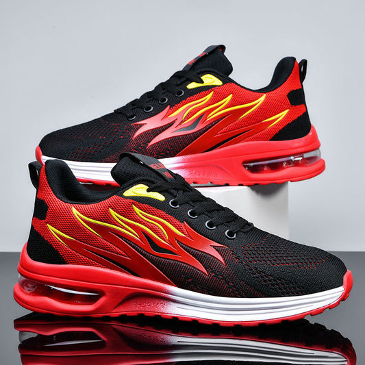 Atmungsaktive Herren-Laufschuhe mit weicher Sohle und Flammenmuster