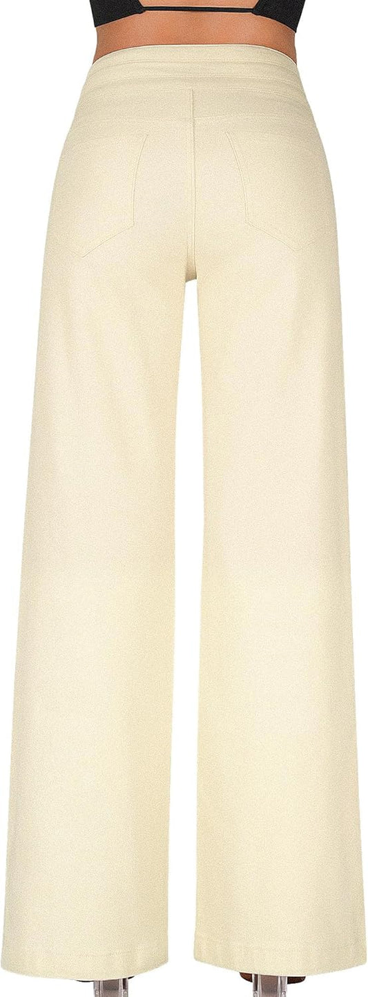 roswear Damen Wide Leg Jeans Lässige High Waist Stretch Baggy Loose Denim Hose