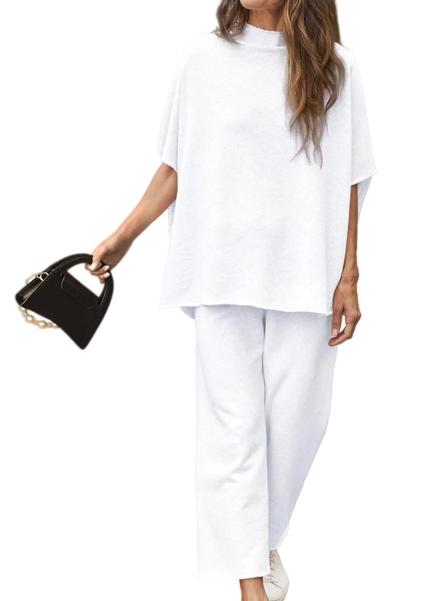 2024 Neues lässiges Fledermausärmel-Pullover-Oberteil und Wide-Leg-Set (Kaufe 2, versandkostenfrei)