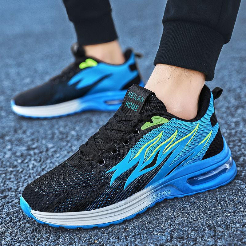 Atmungsaktive Herren-Laufschuhe mit weicher Sohle und Flammenmuster
