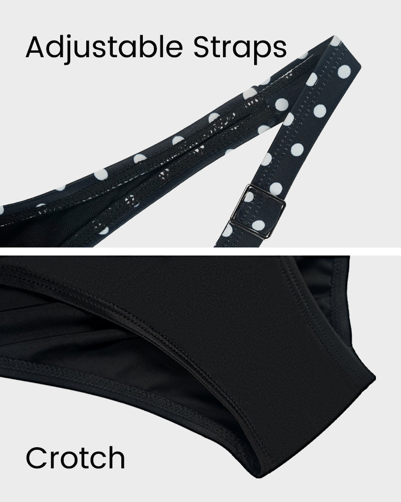 Hochtailliertes Bikini-Set mit Tupfen