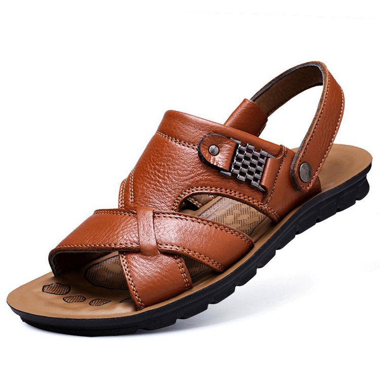 Herren Outdoor-Sandalen aus Rindsleder mit doppelter Funktion