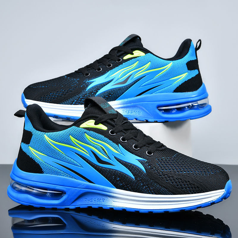 Atmungsaktive Herren-Laufschuhe mit weicher Sohle und Flammenmuster