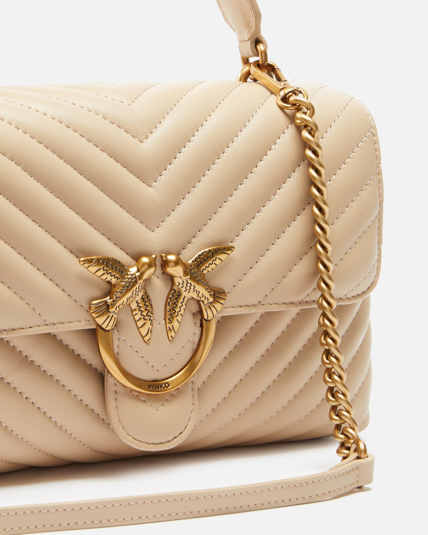 Medium handbag Love Bag Puff Chevron in nappa leather