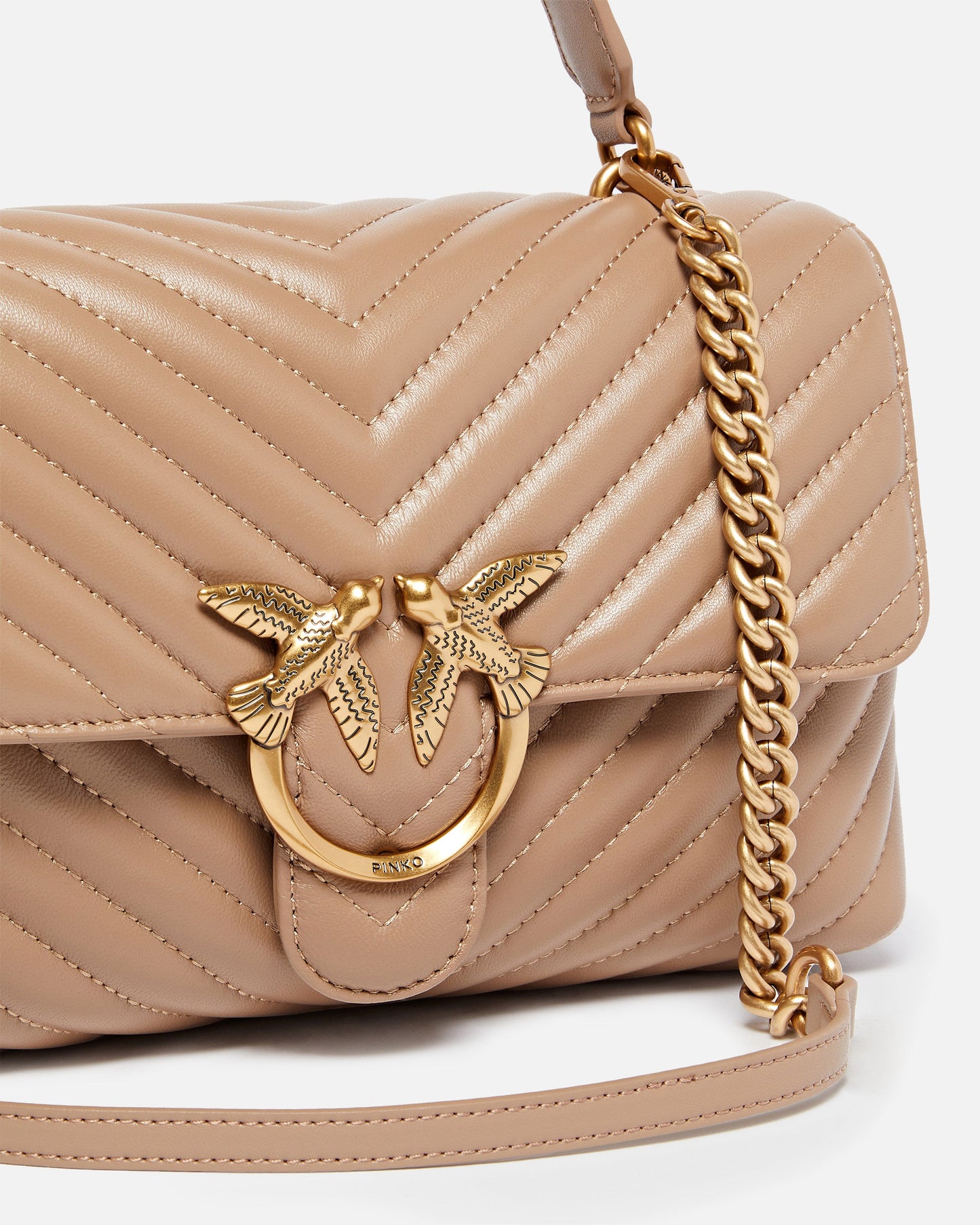 Medium handbag Love Bag Puff Chevron in nappa leather