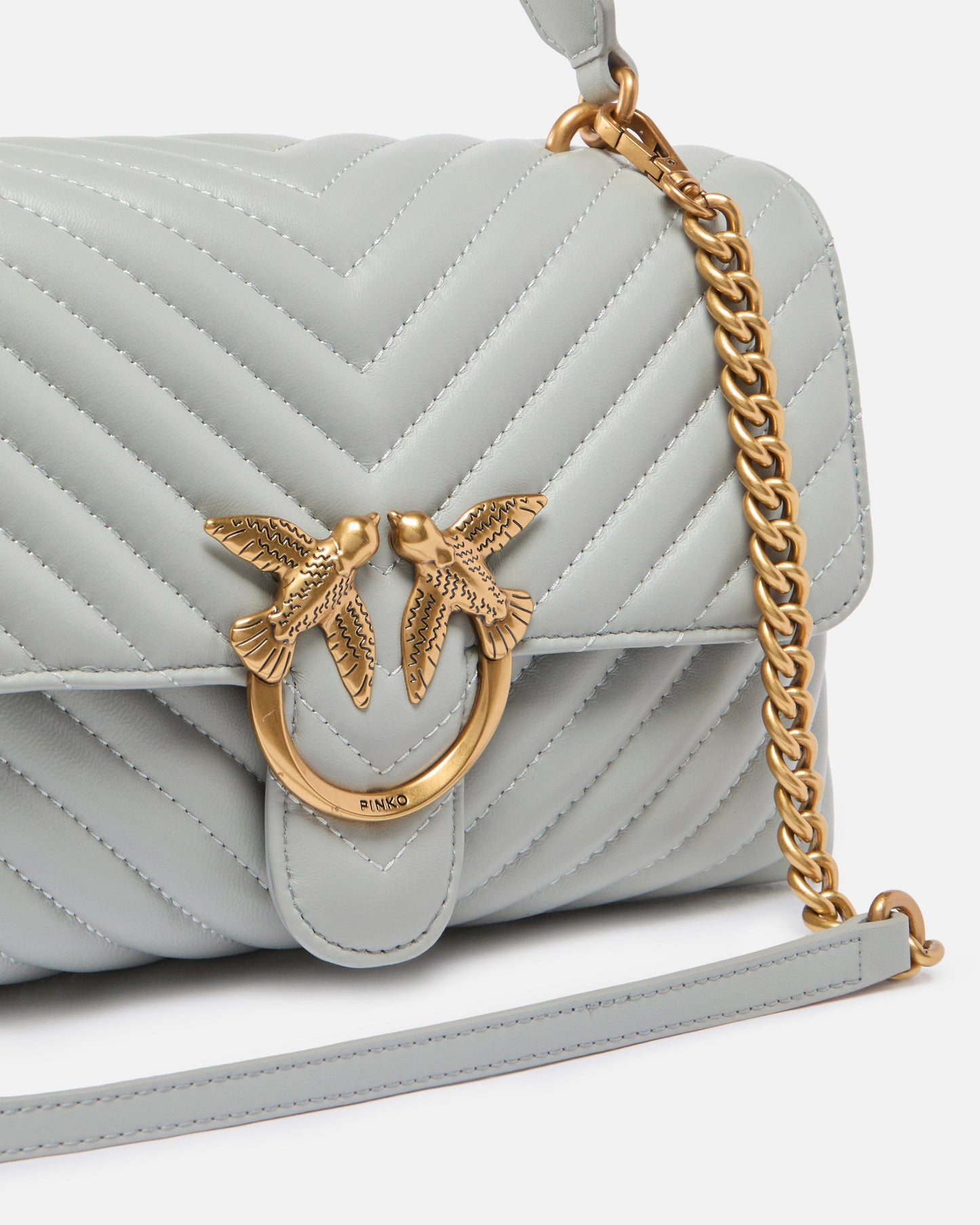 Medium handbag Love Bag Puff Chevron in nappa leather