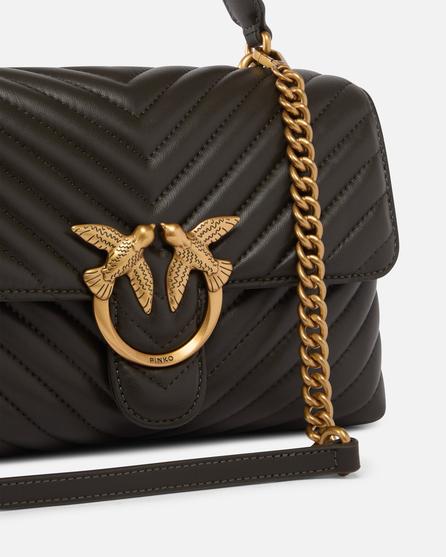 Medium handbag Love Bag Puff Chevron in nappa leather