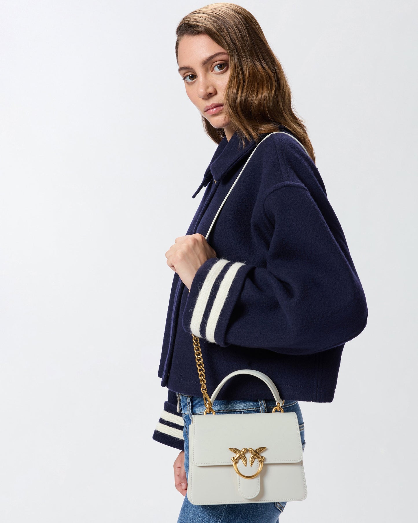 Mini handbag Love Bag Top Handle in leather