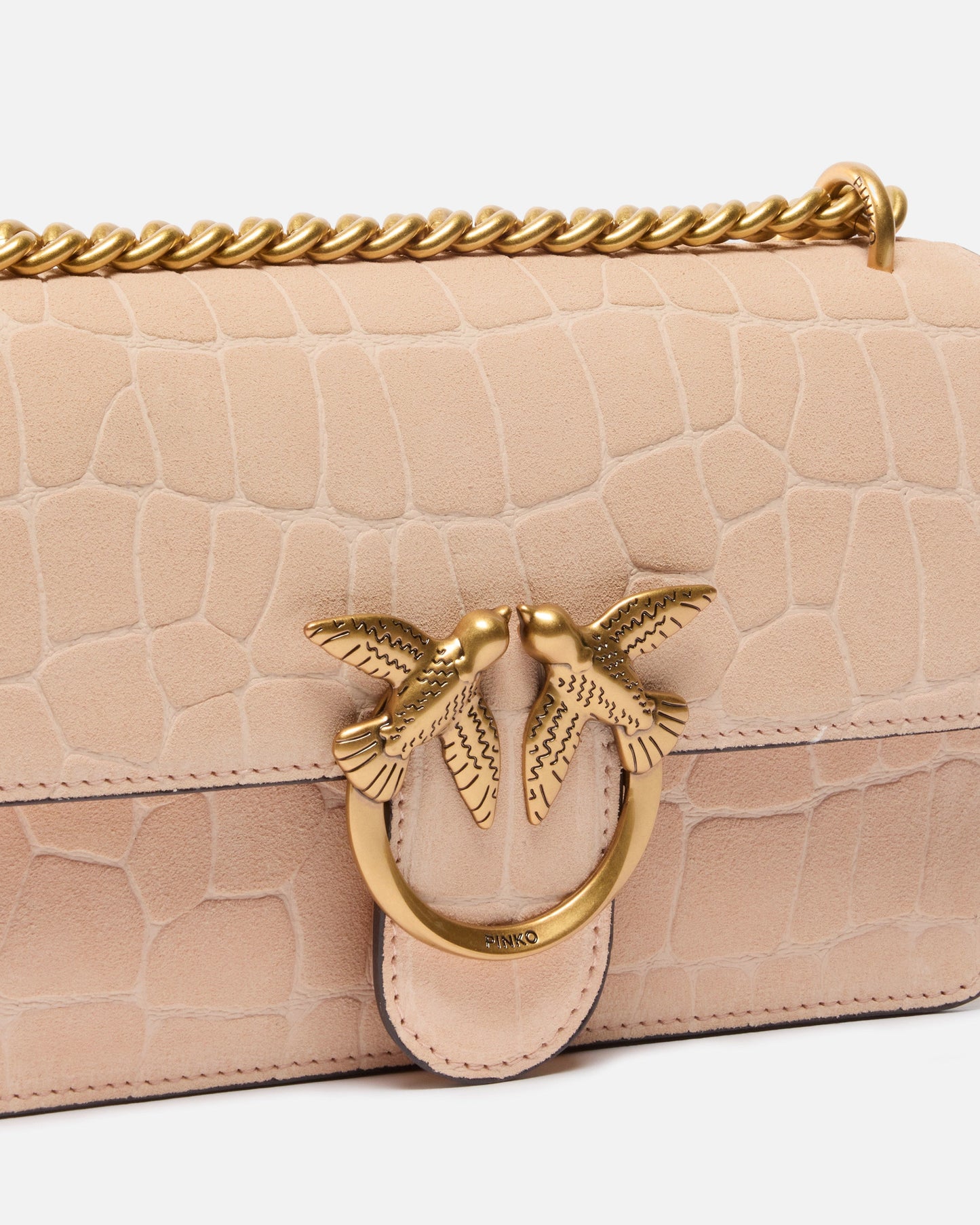 Mini Love Bag One small crossbody bag in crocodile-print leather
