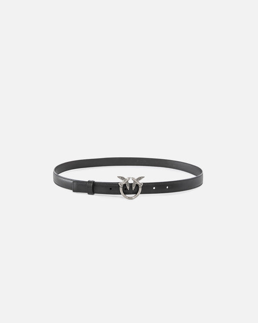 Love Birds thin leather belt 2cm