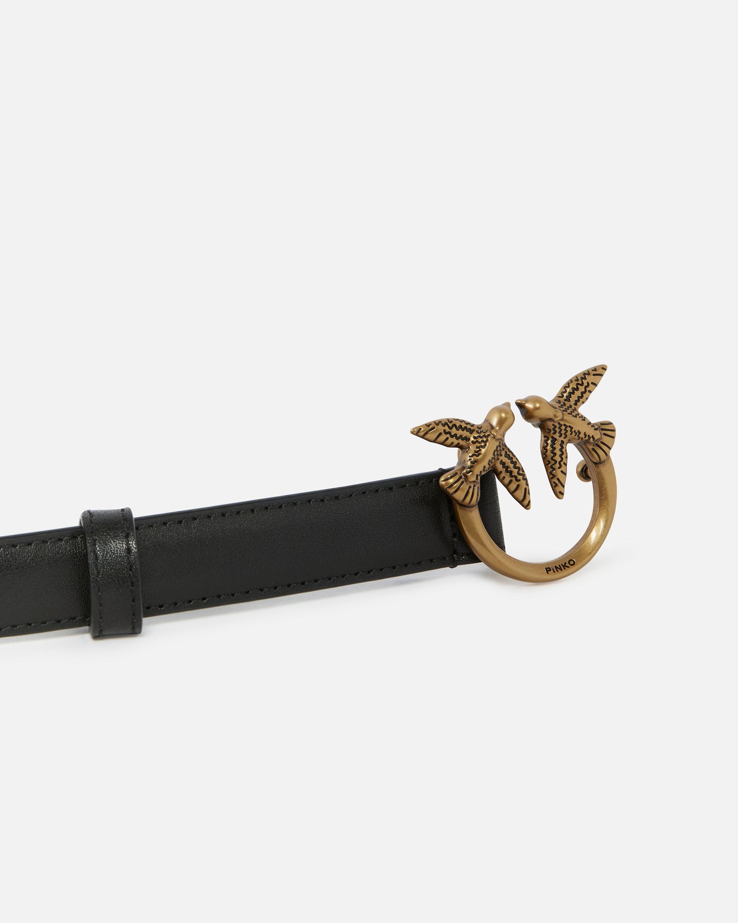 Love Birds thin leather belt 2cm