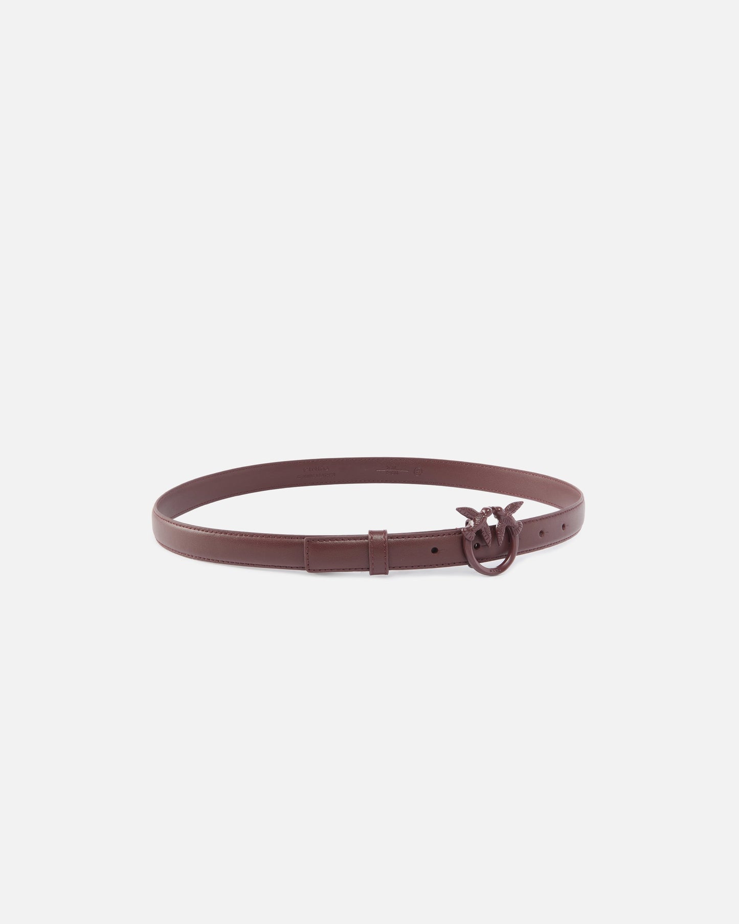 Thin colour-block Love Birds leather belt 2cm