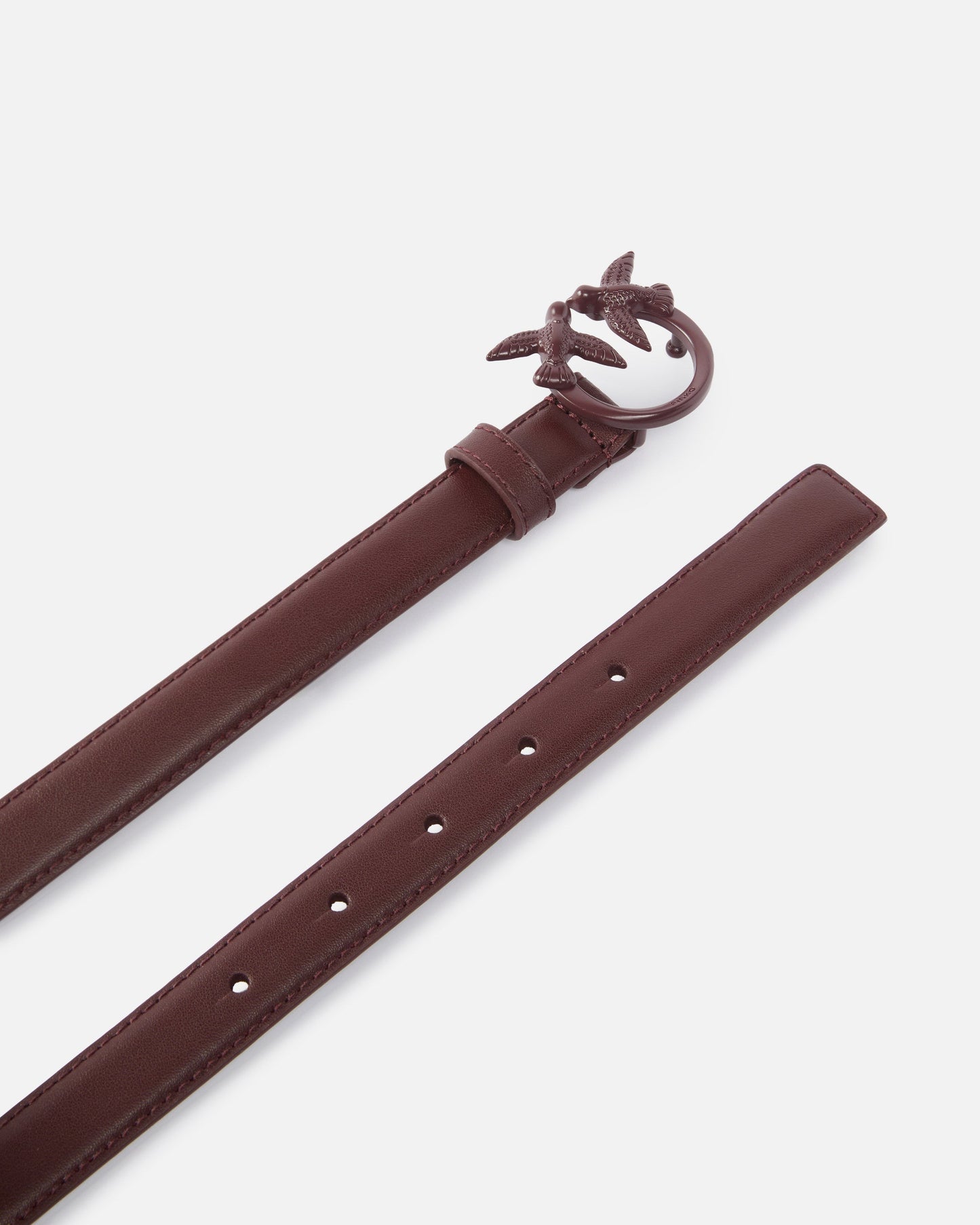 Thin colour-block Love Birds leather belt 2cm