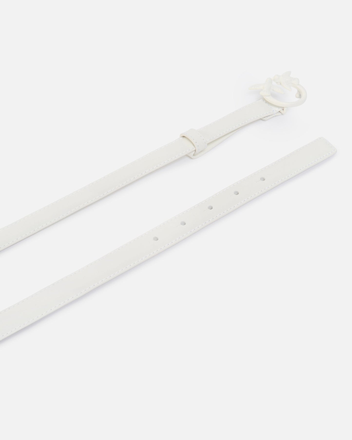 Thin colour-block Love Birds leather belt 2cm